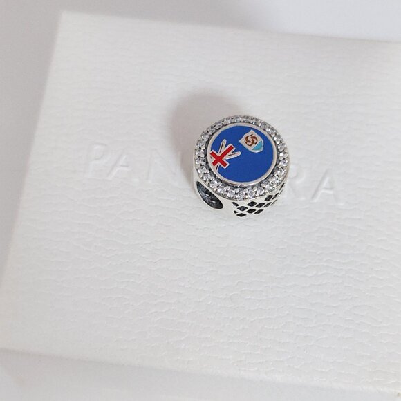 Pandora Anguilla Flag Bead Charm Bracelet Pendant S925 Silver with box - Picture 5 of 9